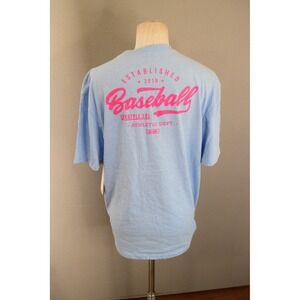 Baseball Lifestyle 101 Apparel Mens Large Blue Short Sleeve Graphic T-Shirt New